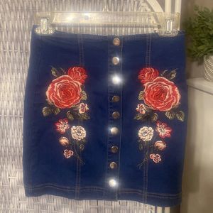 PACSUN Button Up Blue Jean Mini Skirt Size 24